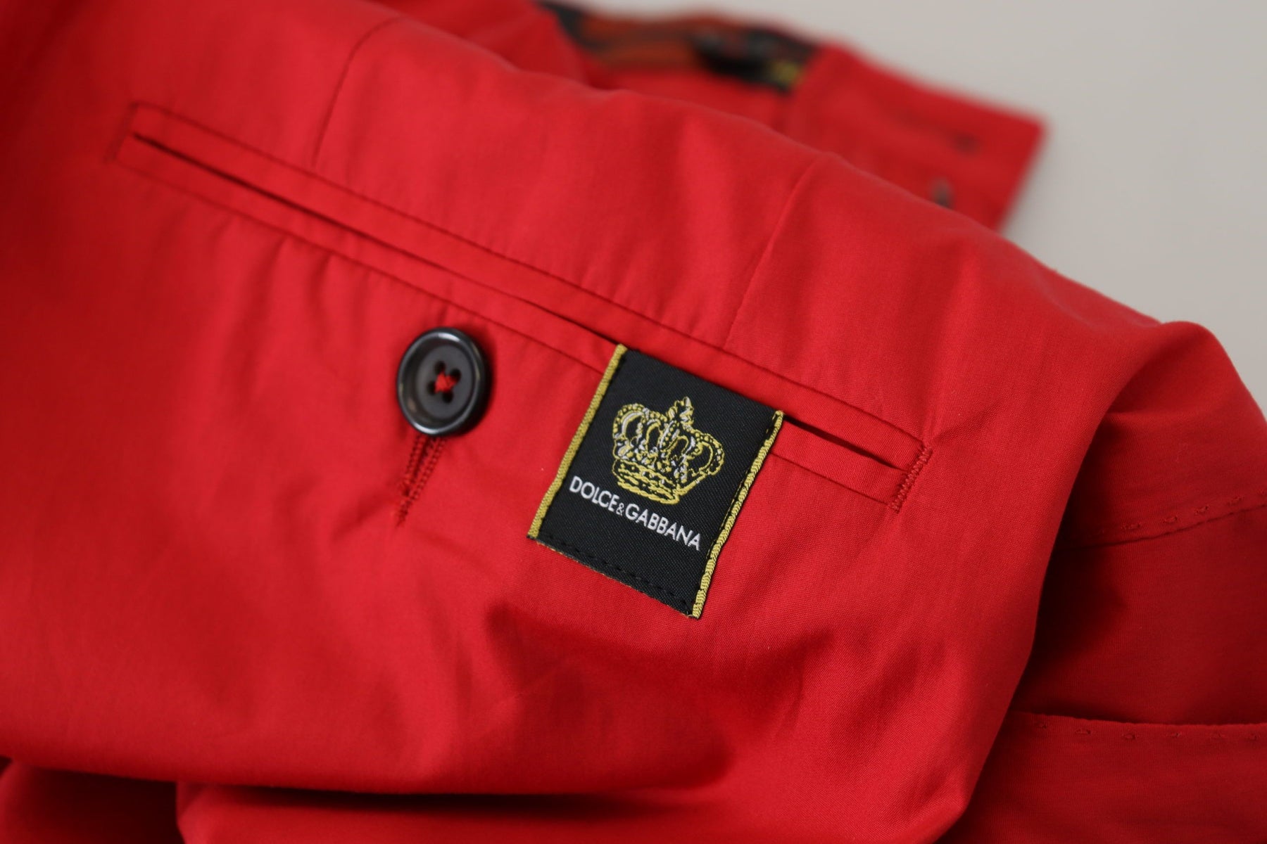 Dolce & Gabbana Red Cotton Slim Fit Trousers Chinos Pants | Regal Royce