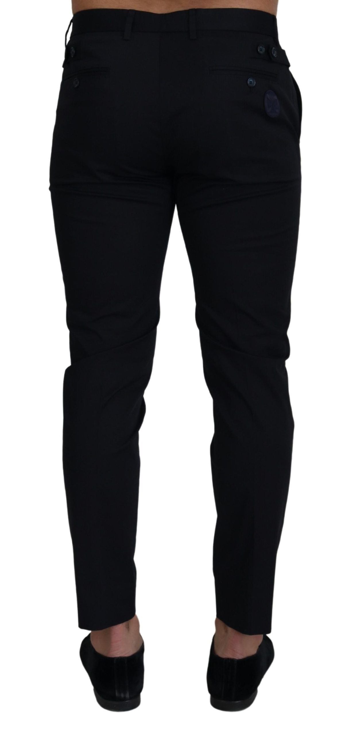 Dolce & Gabbana Blue Stretch Cotton Slim Trousers Chinos Pants | Regal Royce
