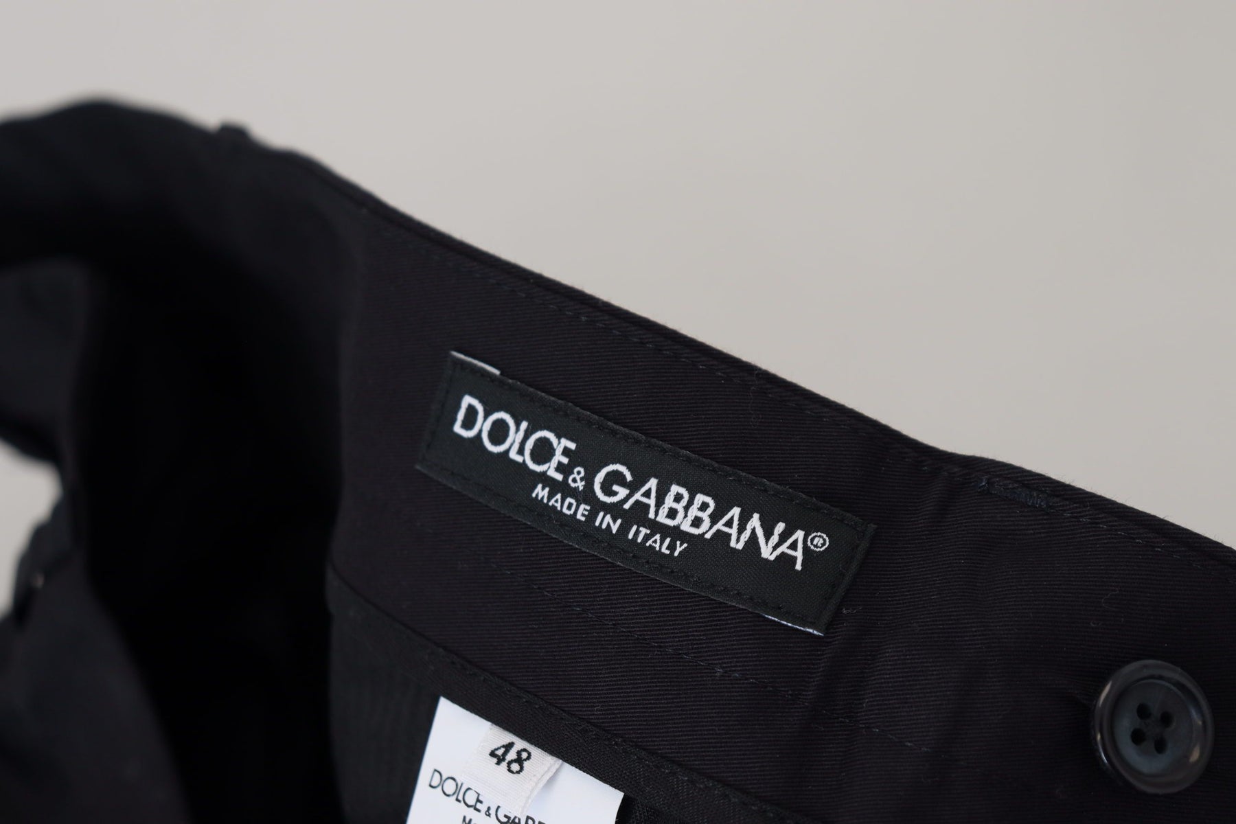 Dolce & Gabbana Blue Stretch Cotton Slim Trousers Chinos Pants | Regal Royce