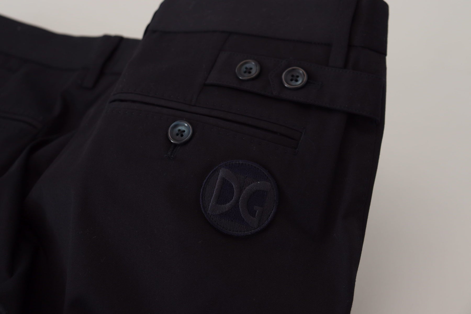 Dolce & Gabbana Blue Stretch Cotton Slim Trousers Chinos Pants | Regal Royce