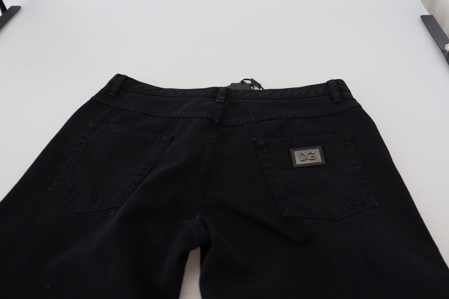 Dolce & Gabbana Black Loose Regular Torn Cotton Jeans | Regal Royce