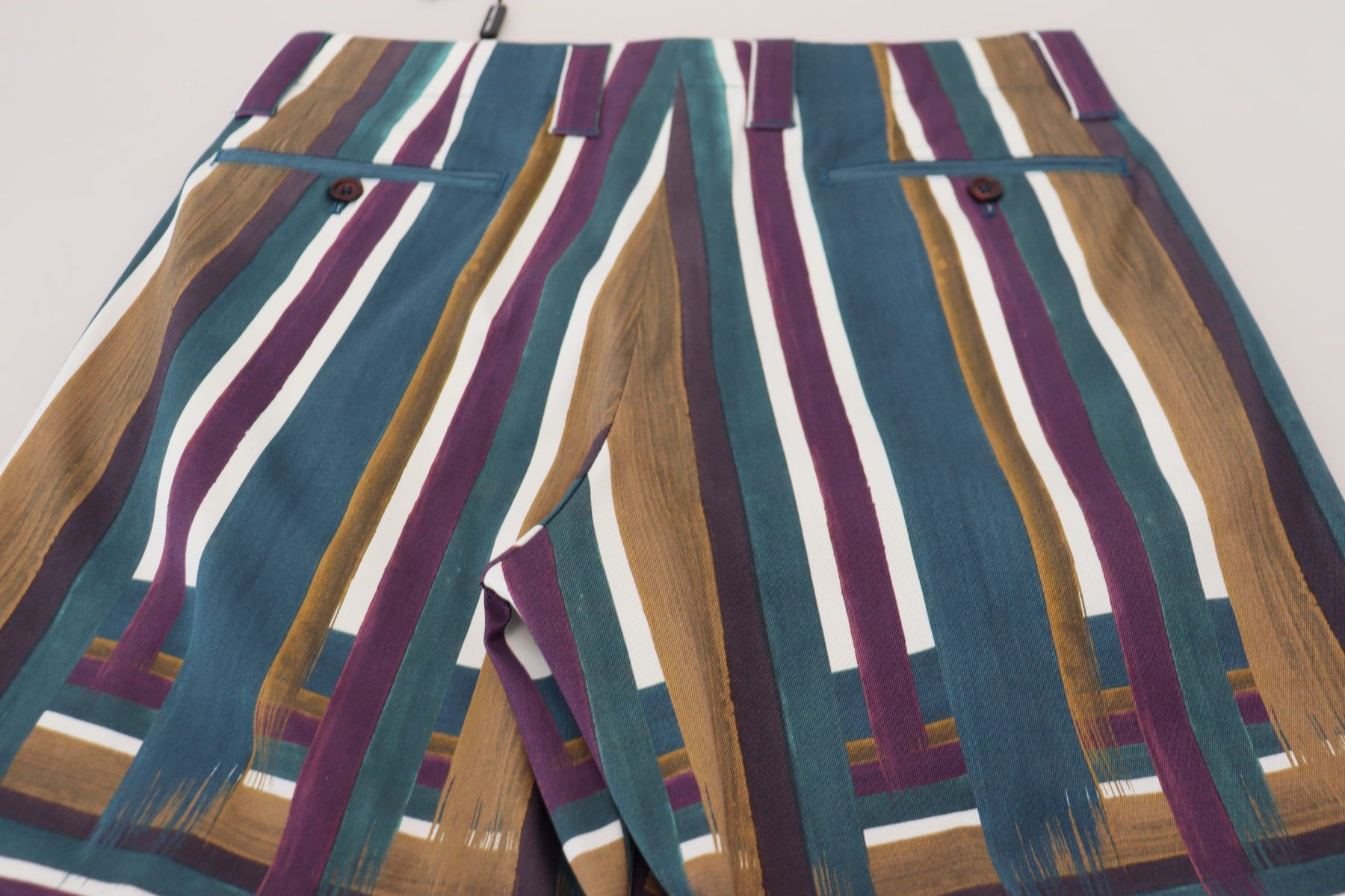 Dolce & Gabbana Multicolor Striped Stretch Cotton Shorts | Regal Royce