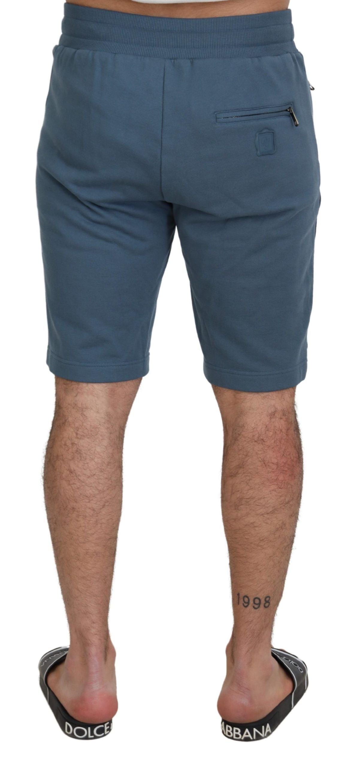 Dolce & Gabbana Blue Cotton Bermuda Casual Mens Shorts | Regal Royce
