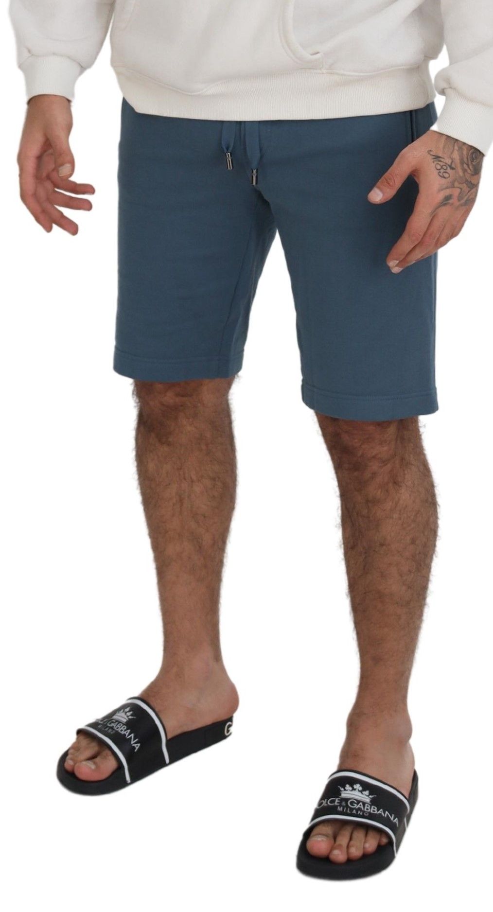 Dolce & Gabbana Blue Cotton Bermuda Casual Mens Shorts | Regal Royce
