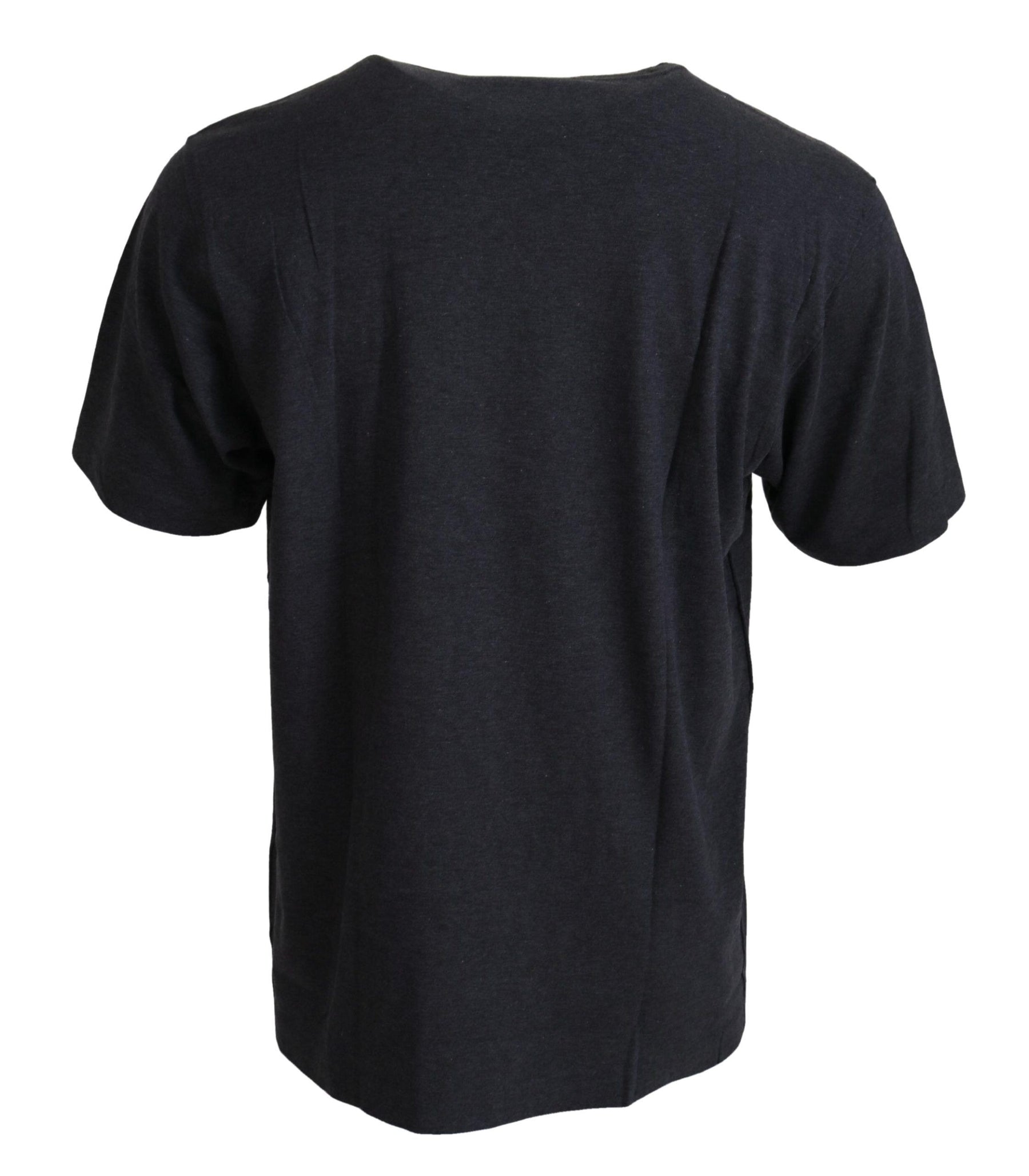 Dolce & Gabbana Gray Crewneck Cotton Short Sleeve  T-shirt | Regal Royce