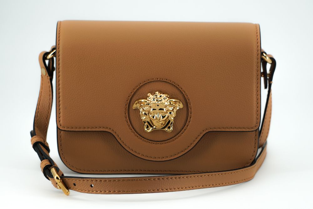 Versace Brown Calf Leather Shoulder Bag | Regal Royce