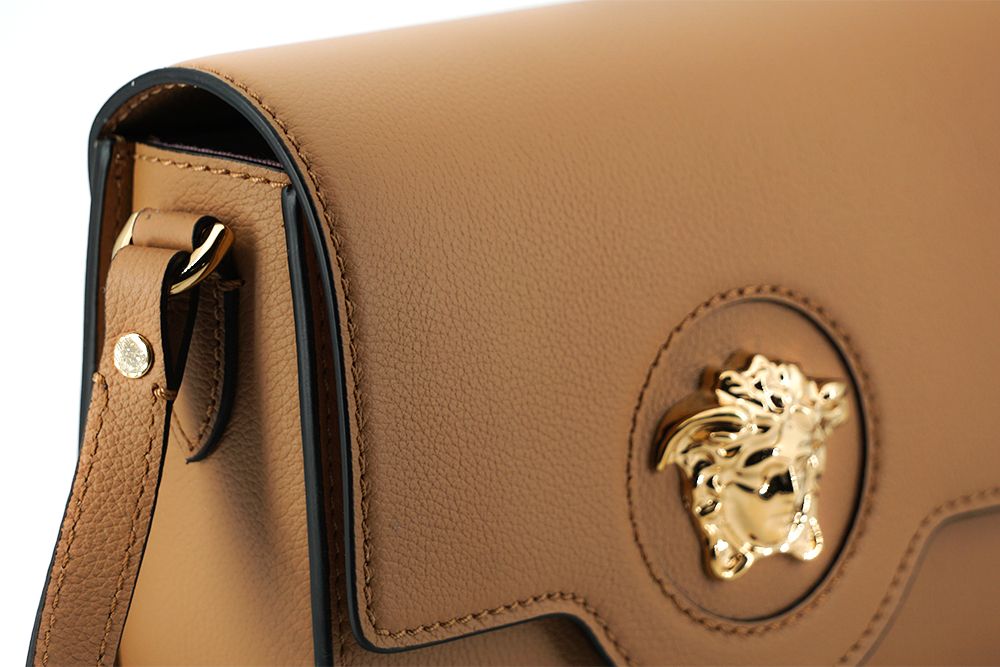 Versace Brown Calf Leather Shoulder Bag | Regal Royce