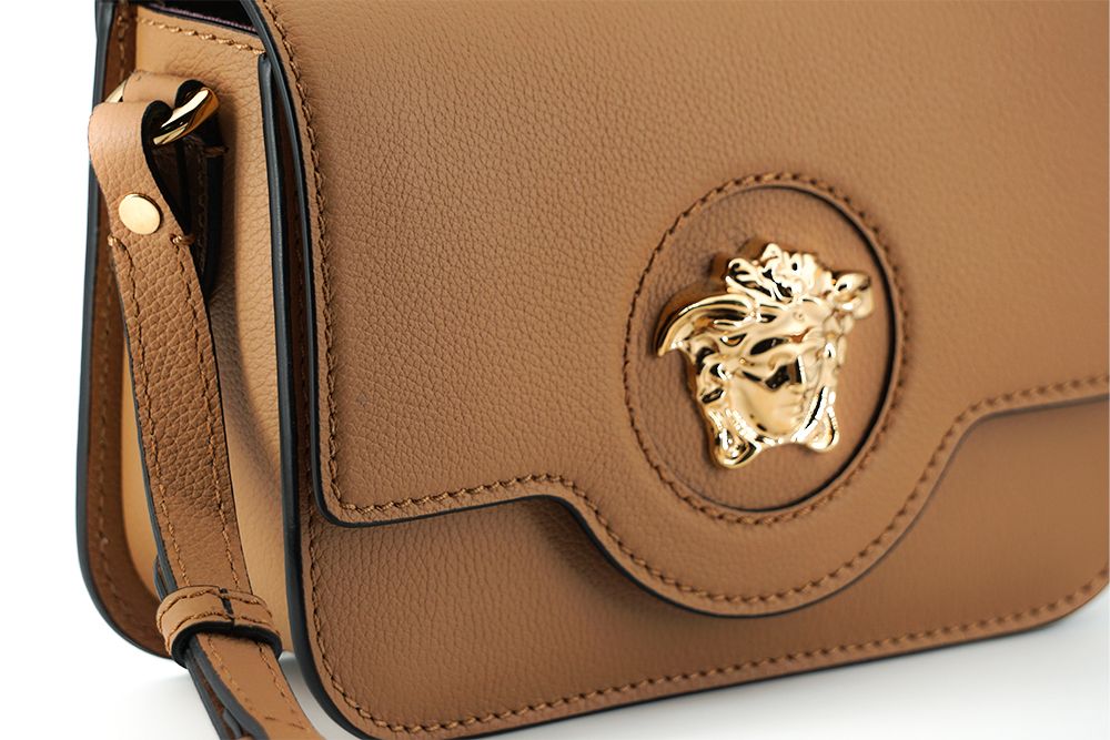Versace Brown Calf Leather Shoulder Bag | Regal Royce