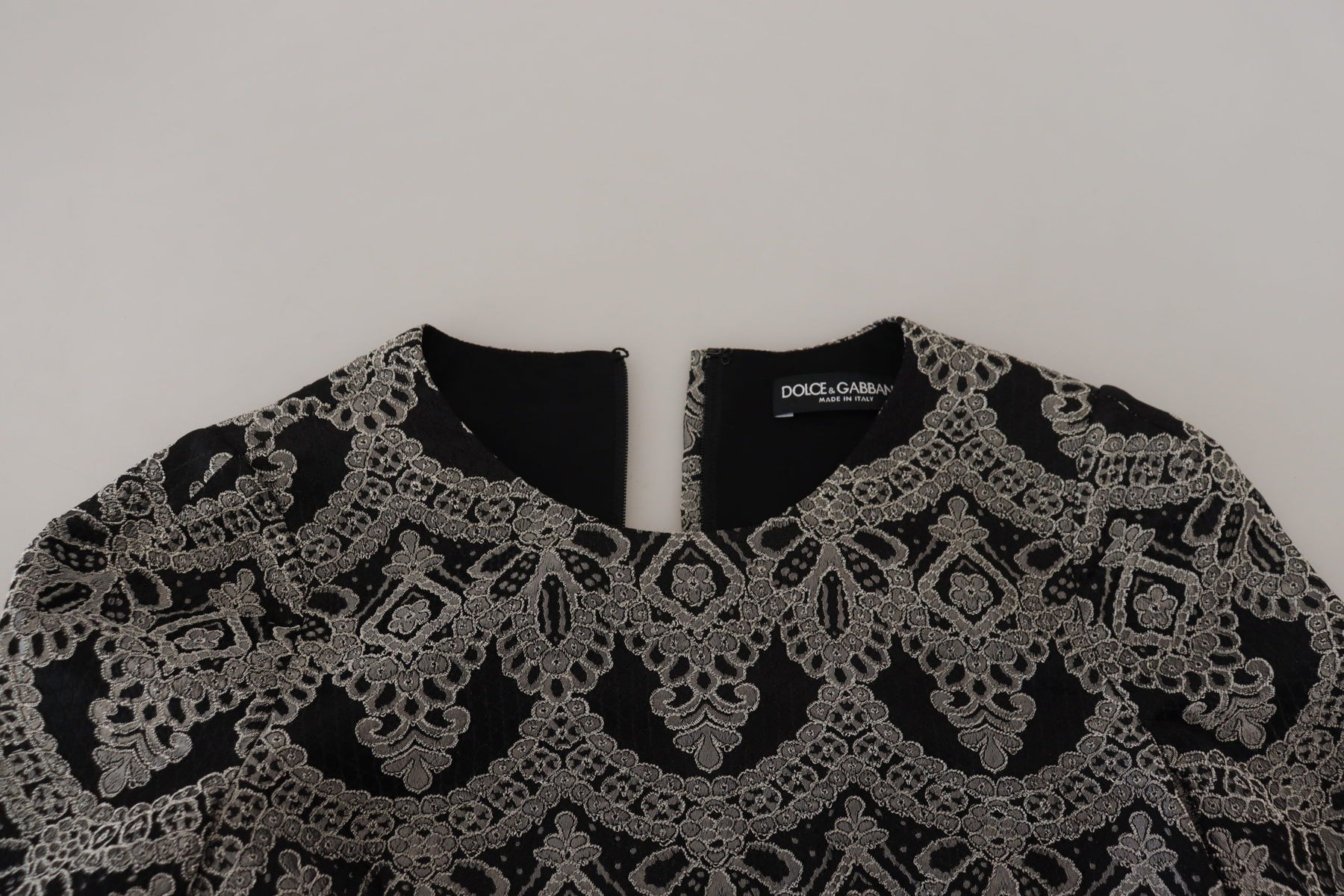 Dolce & Gabbana Black Gray Jacquard Sheath Bodycon Dress | Regal Royce