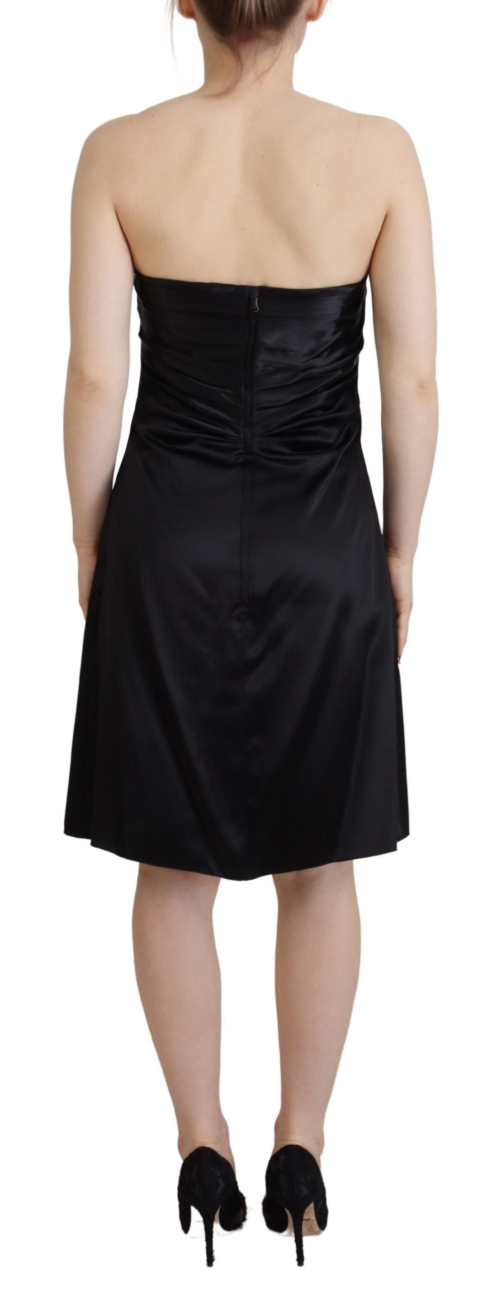 Dolce & Gabbana Black Silk Shift Short Mini Party Dress | Regal Royce
