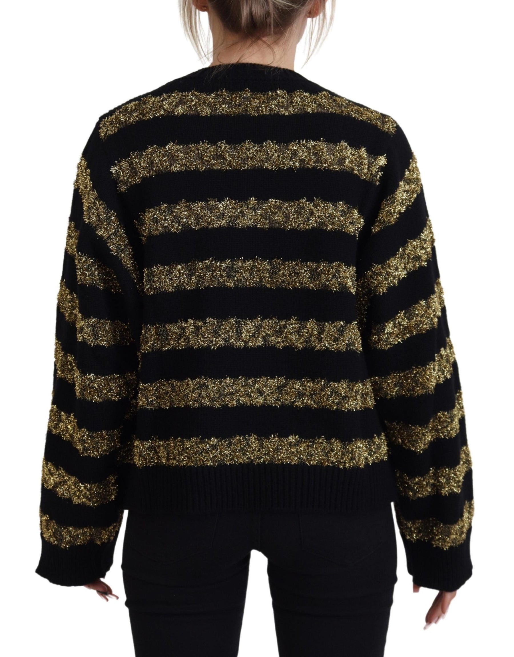 Dolce & Gabbana Black Gold D&G Crystal Cashmere Sweater | Regal Royce