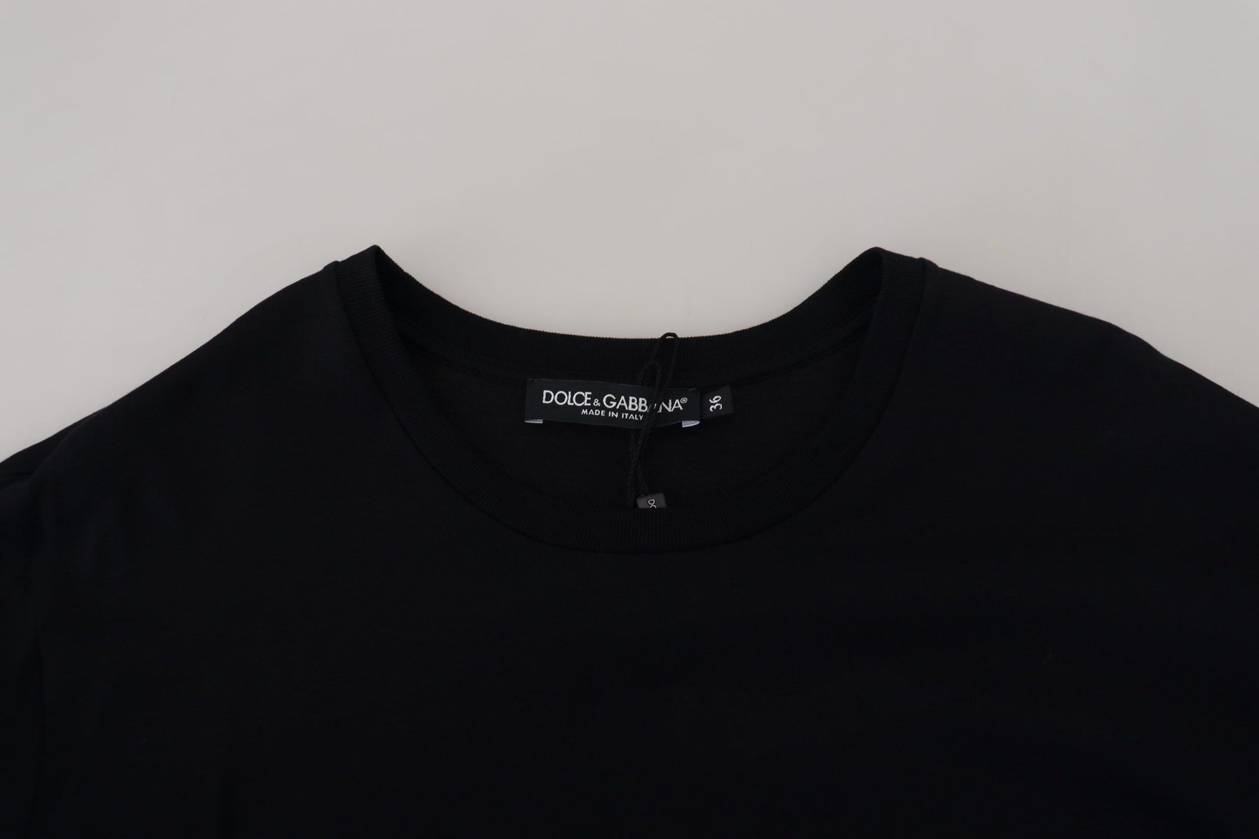 Dolce & Gabbana Black T-shirt Blouse Tassle Cotton Blouse | Regal Royce