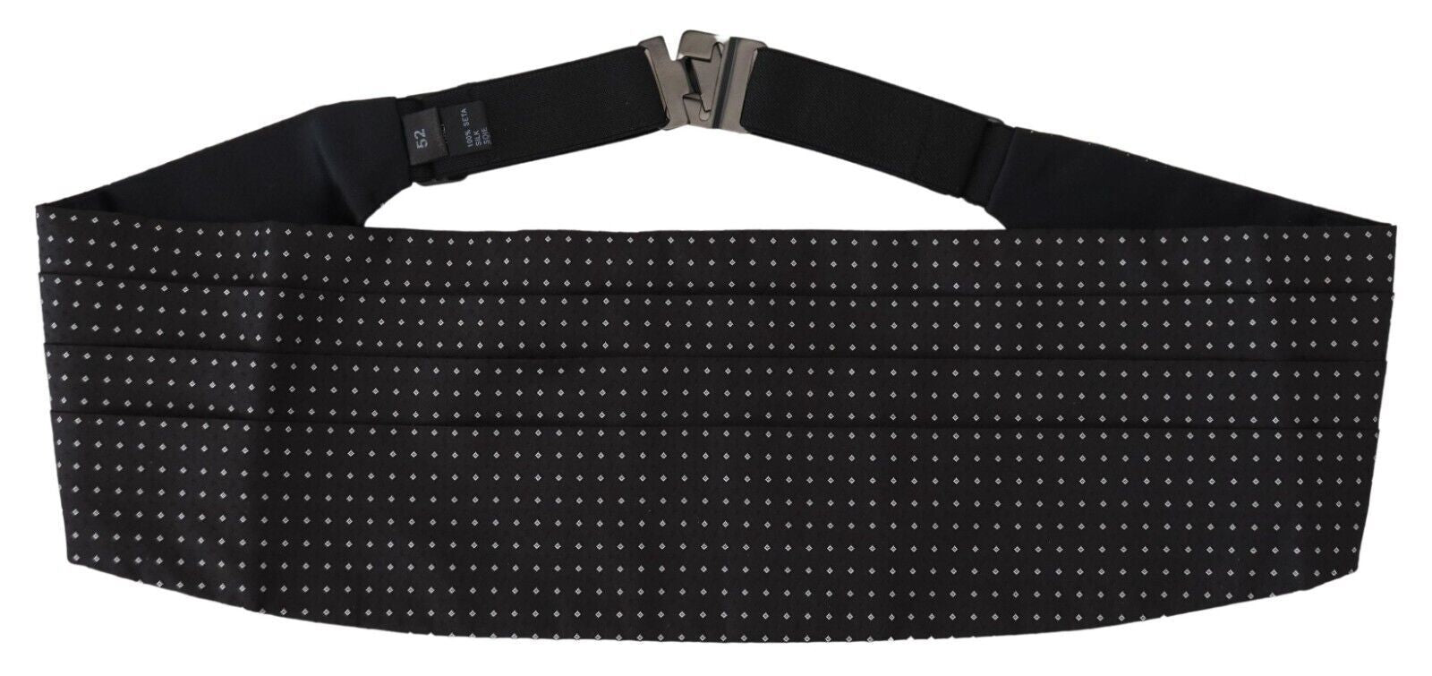 Dolce & Gabbana Black Polka Dot Wide Waist Men Belt Cummerband | Regal Royce