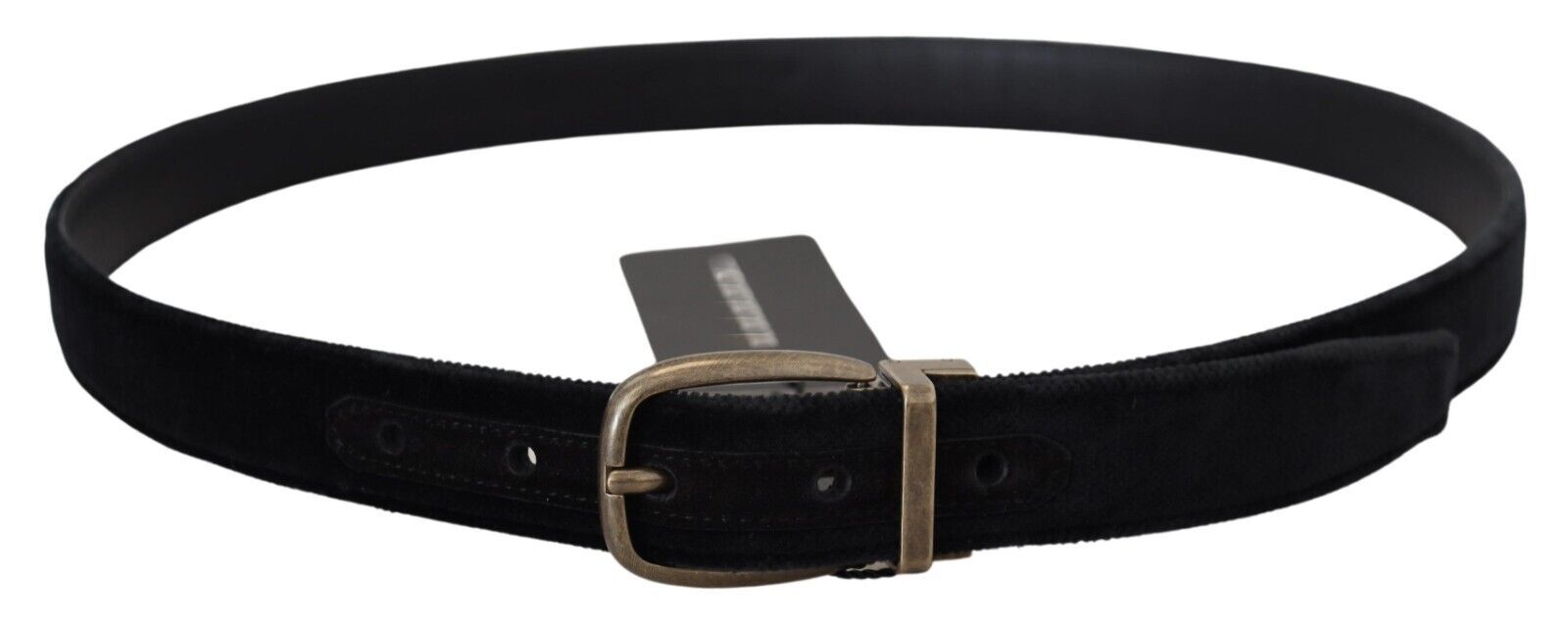 Dolce & Gabbana Black Velvet Leather Antique Metal Buckle | Regal Royce
