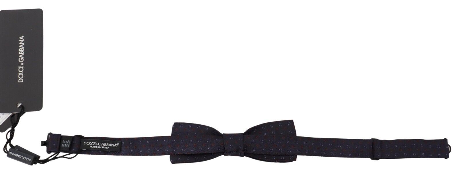 Dolce & Gabbana Blue Pattern Silk Adjustable Neck Papillon Bow Tie | Regal Royce