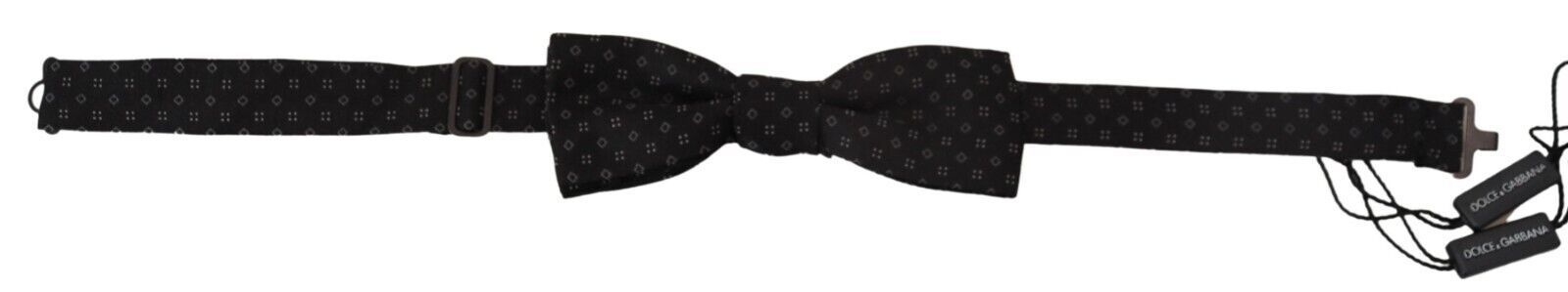 Dolce & Gabbana Black Silk Patterned Necktie Men Accessory Bow Tie | Regal Royce