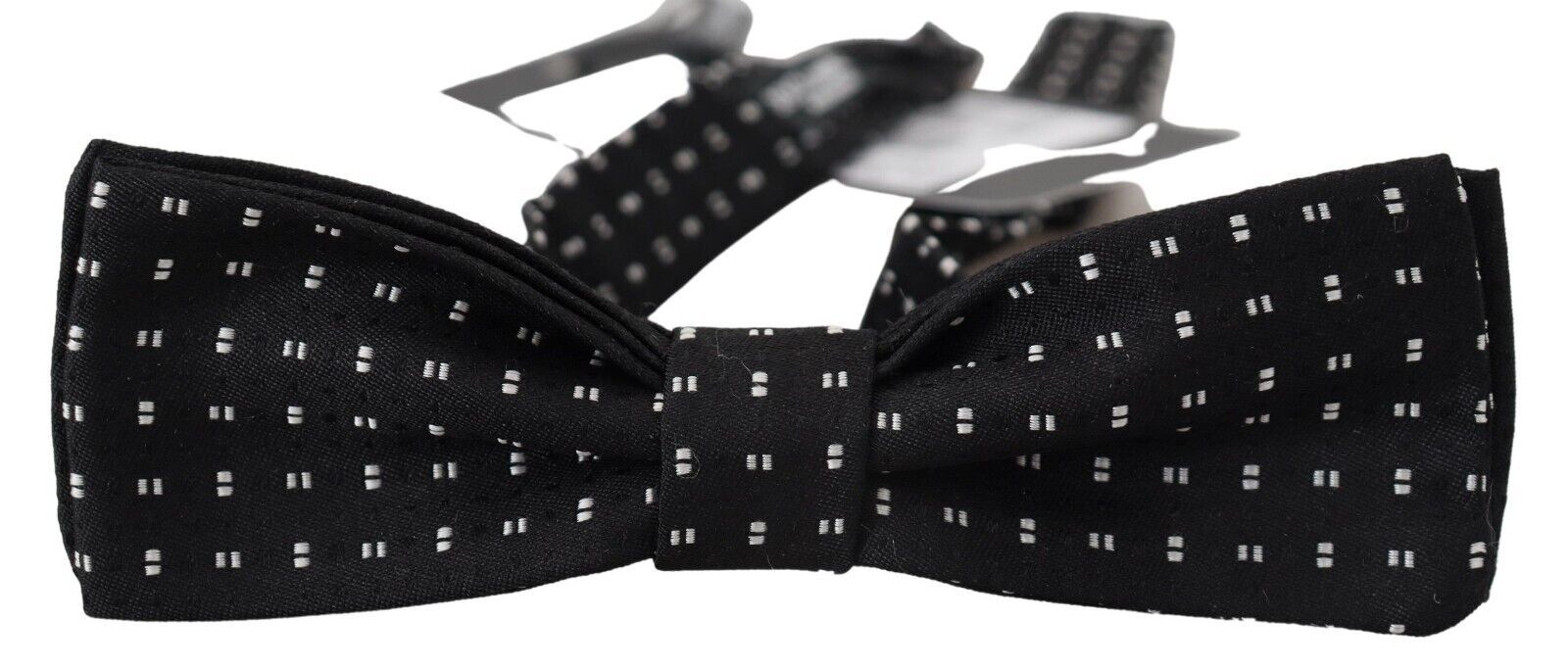 Dolce & Gabbana Black Silk Patterned Neck Papillon Accessory Bow Tie | Regal Royce