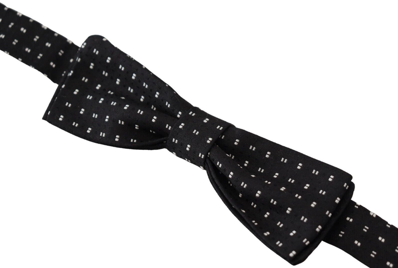 Dolce & Gabbana Black Silk Patterned Neck Papillon Accessory Bow Tie | Regal Royce