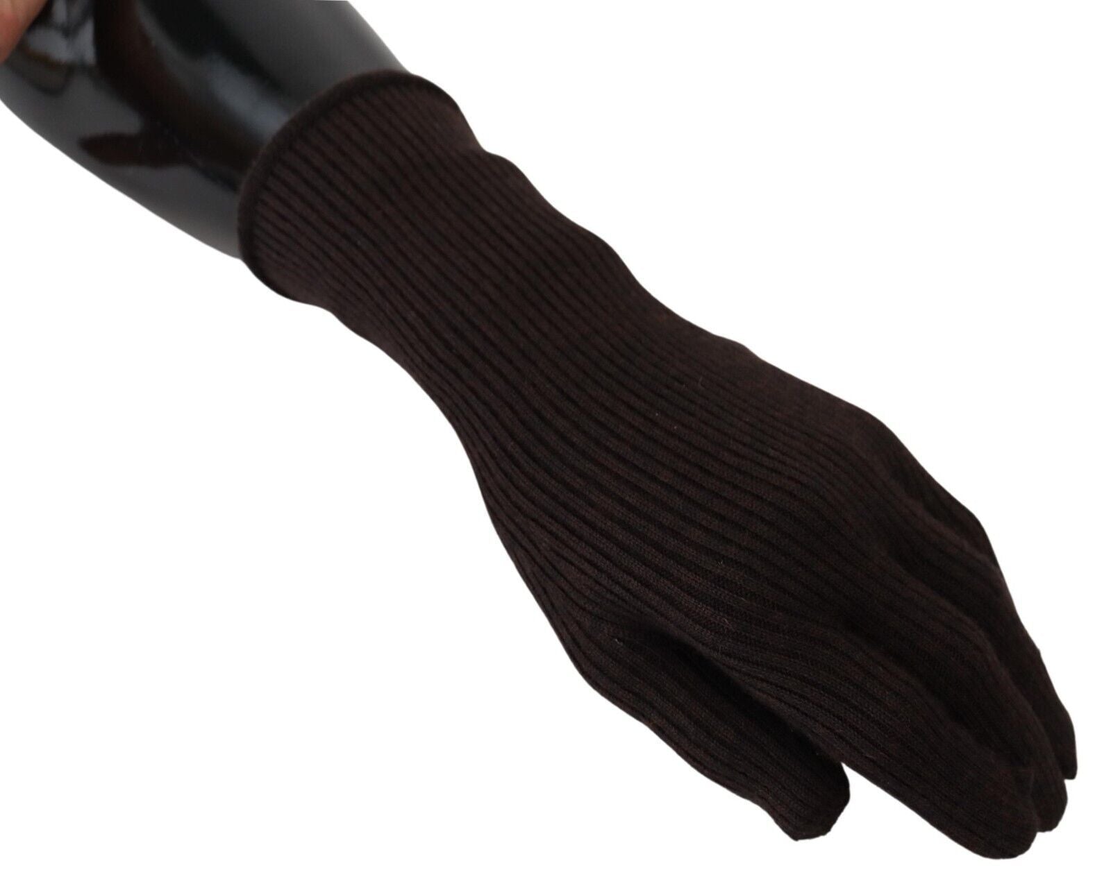 Dolce & Gabbana Brown Cashmere Silk Hands Mitten Mens Gloves | Regal Royce
