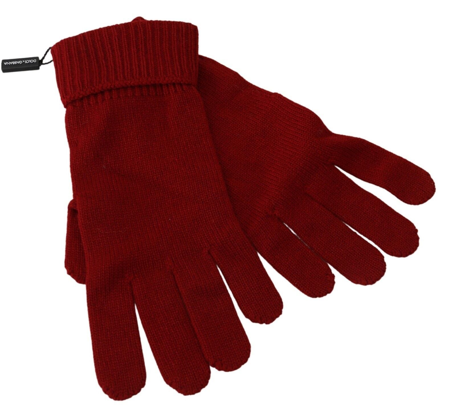 Dolce & Gabbana Red 100% Cashmere Knit Hands Mitten Mens Gloves | Regal Royce