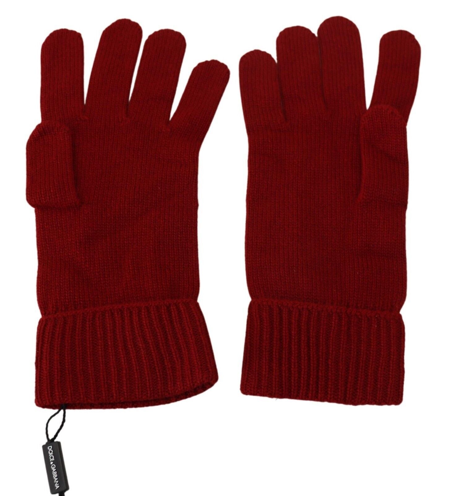 Dolce & Gabbana Red 100% Cashmere Knit Hands Mitten Mens Gloves | Regal Royce