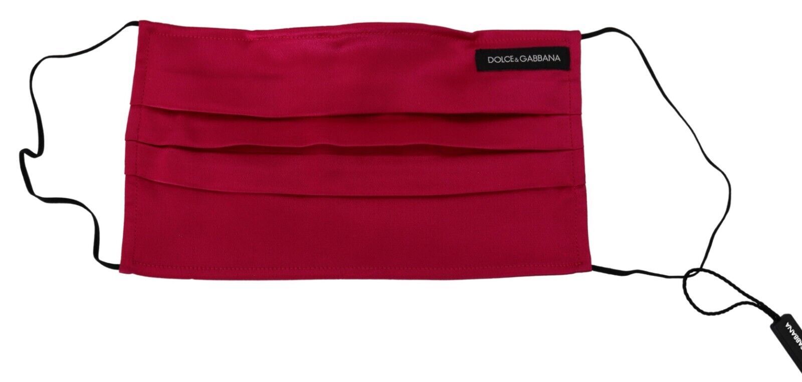 Dolce & Gabbana Red Cotton Pleated Elastic Ear Strap One Size Face Mask | Regal Royce