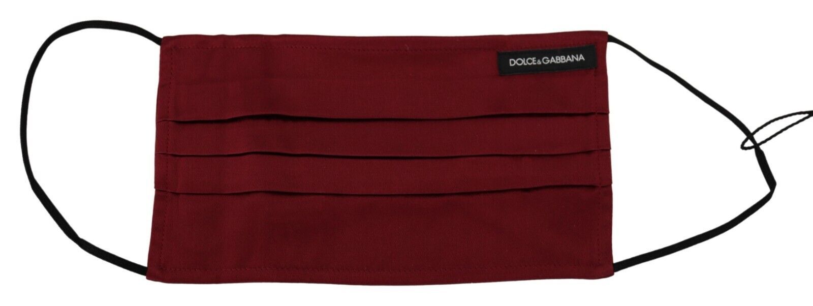 Dolce & Gabbana Maroon Silk Pleated Elastic Ear Strap One Size Face Mask | Regal Royce