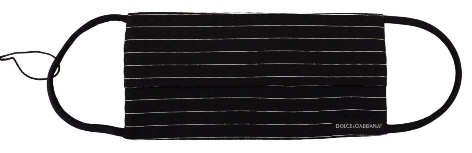 Dolce & Gabbana Black White Stripes Elastic Ear Strap One Size Face Mask | Regal Royce