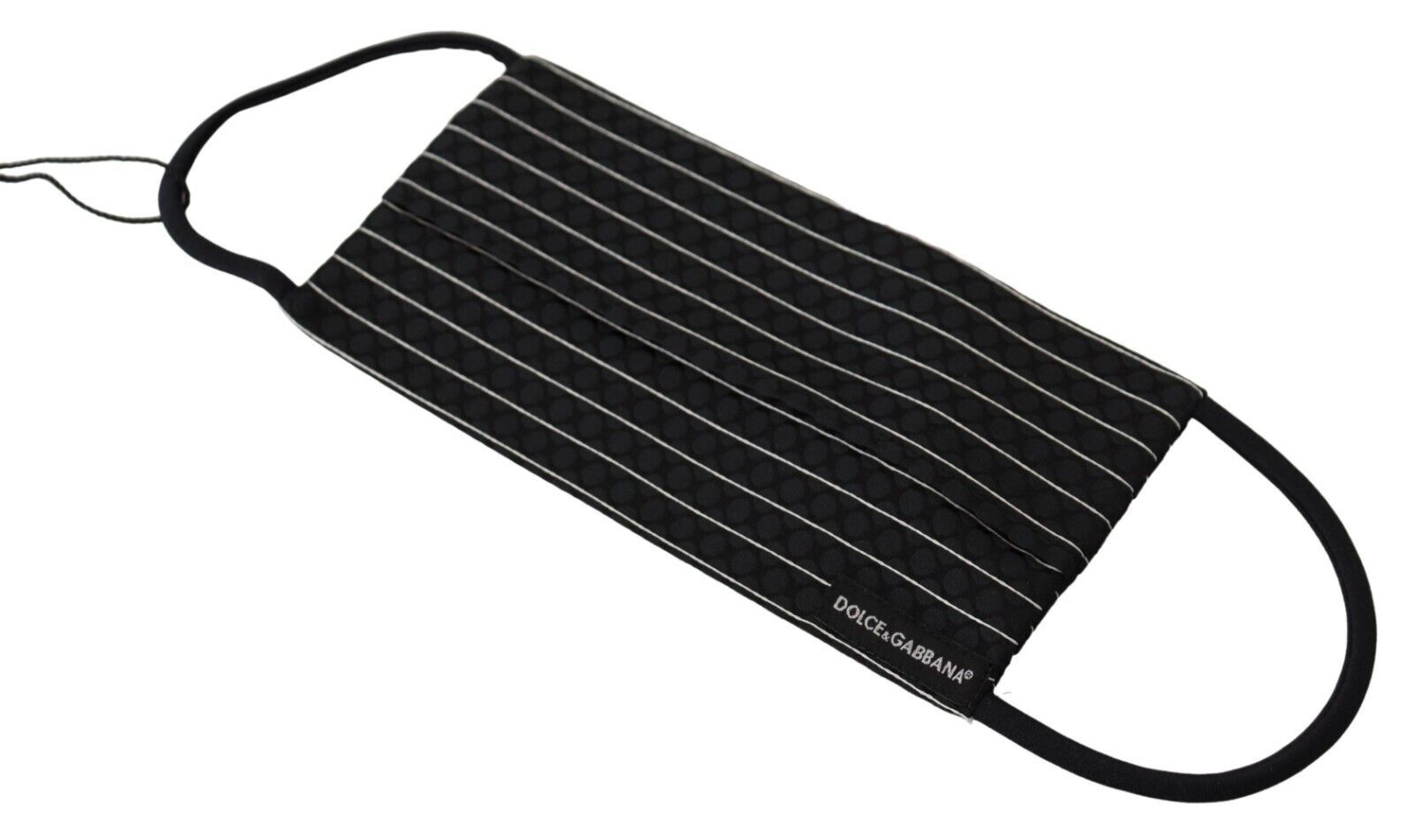 Dolce & Gabbana Black White Stripes Elastic Ear Strap One Size Face Mask | Regal Royce