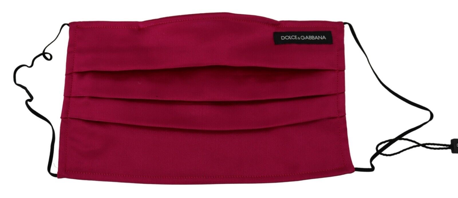 Dolce & Gabbana Maroon Silk Pleated Elastic Ear Strap One Size Face Mask | Regal Royce