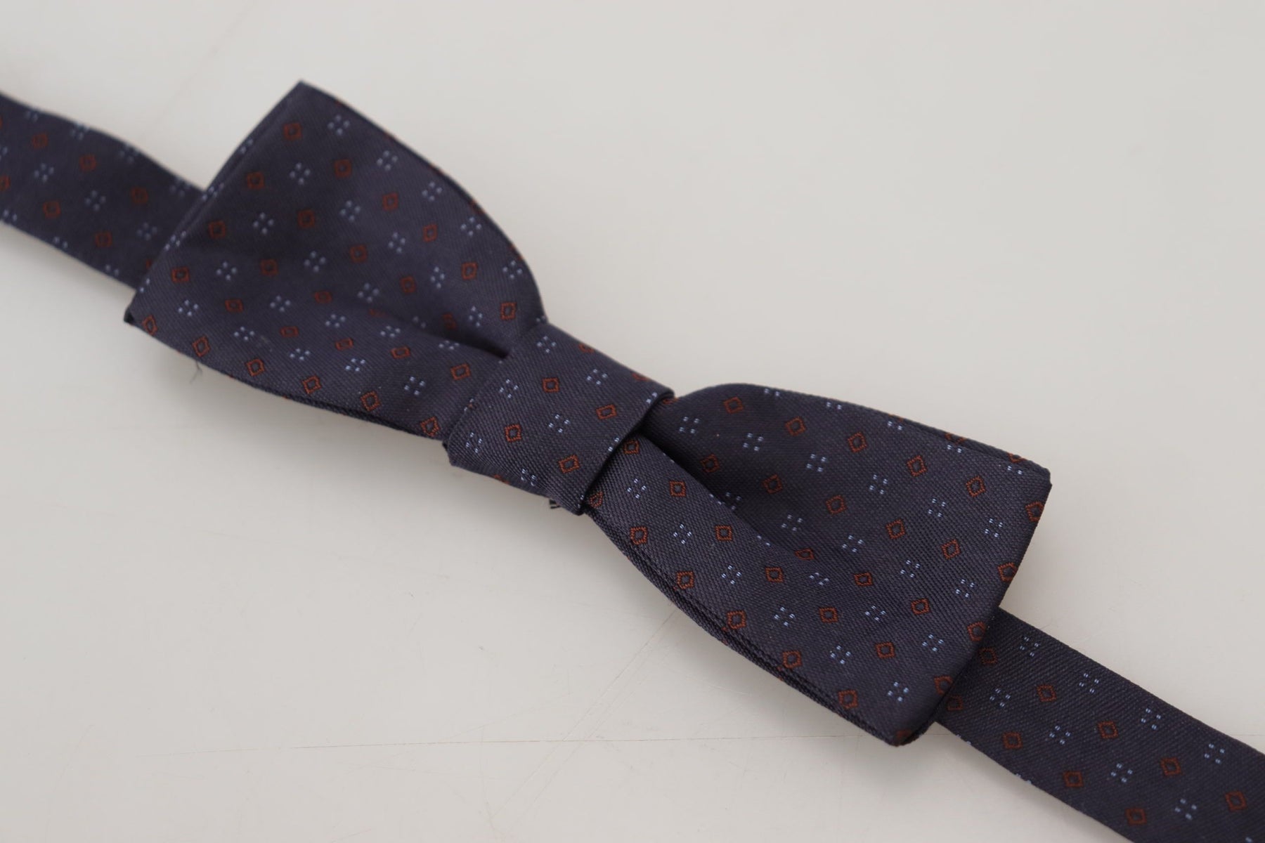 Dolce & Gabbana Blue Pattern Silk Adjustable Neck Papillon Bow Tie | Regal Royce