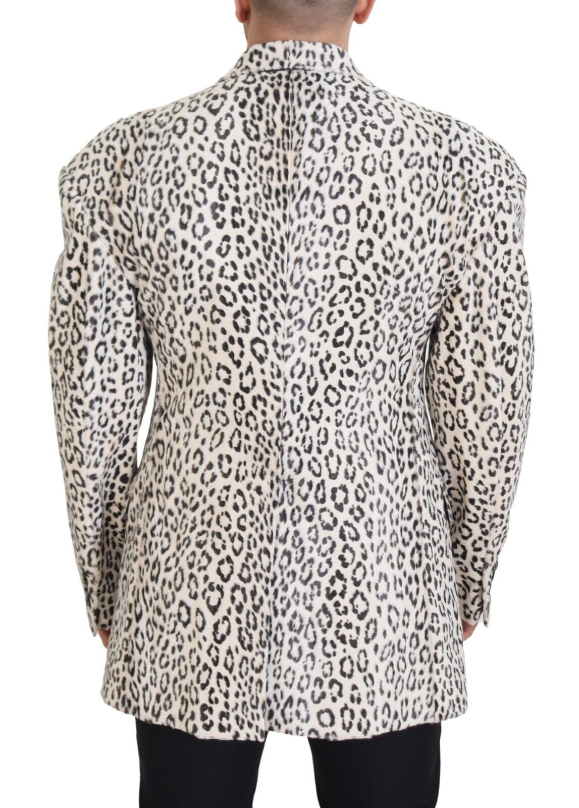 Dolce & Gabbana White Leopard Single Breasted Coat Blazer | Regal Royce