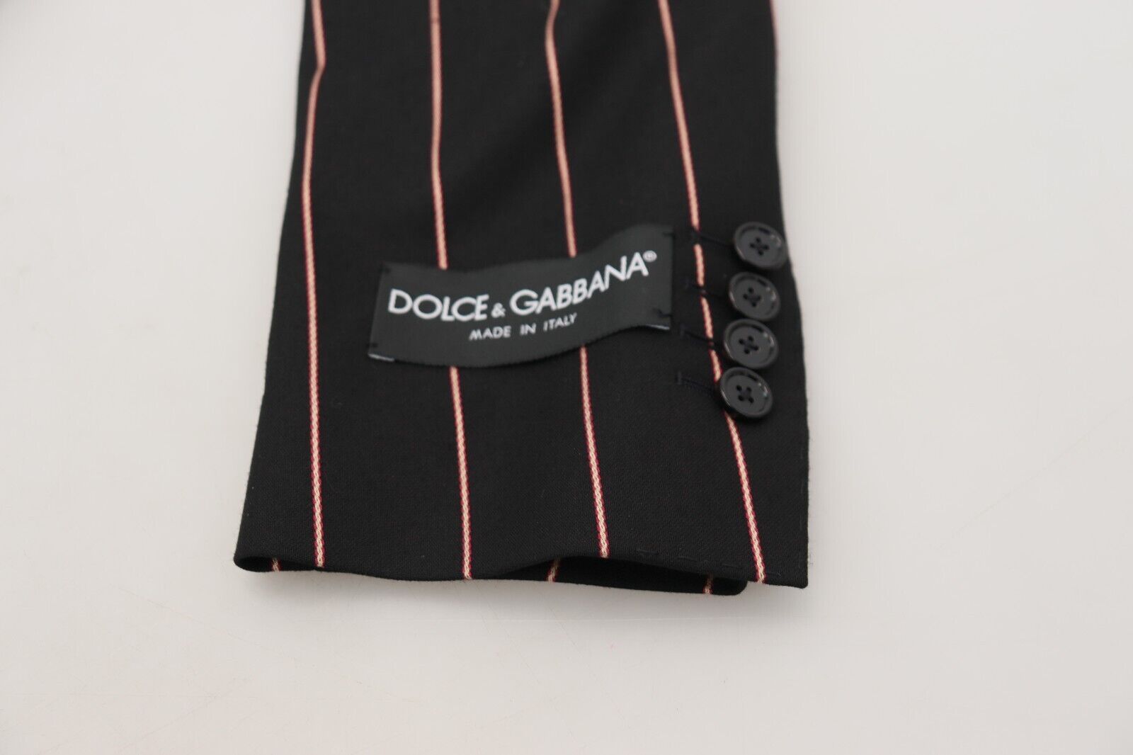 Dolce & Gabbana Black Stripes Viscose Double Breasted Blazer | Regal Royce