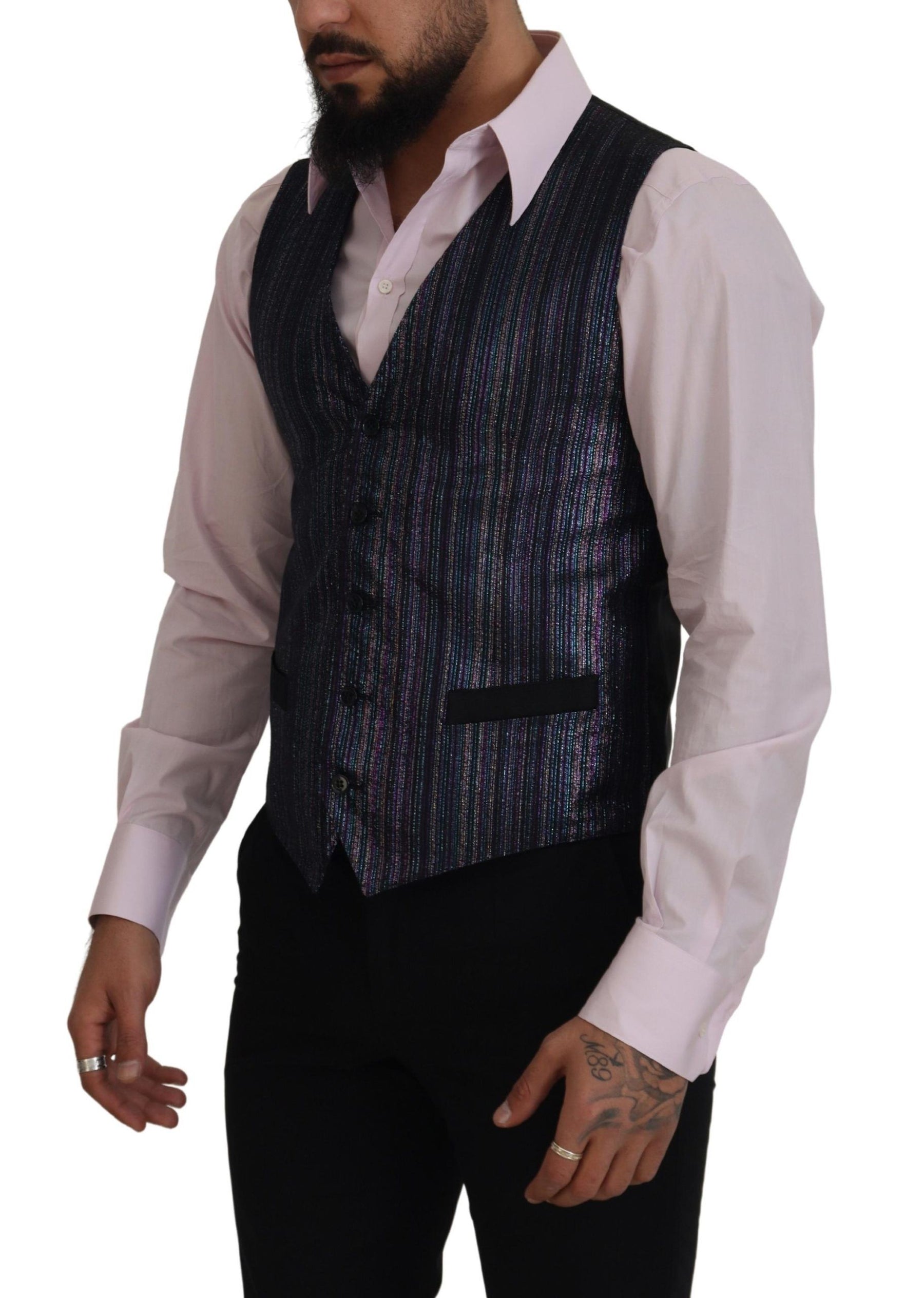 Dolce & Gabbana Multicolor Polyester Waistcoat Dress Formal Vest | Regal Royce