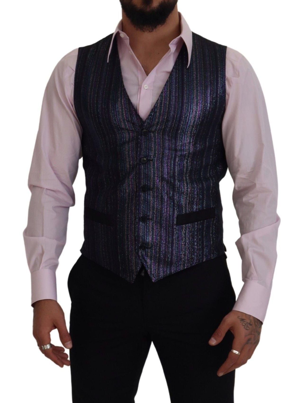 Dolce & Gabbana Multicolor Polyester Waistcoat Dress Formal Vest | Regal Royce