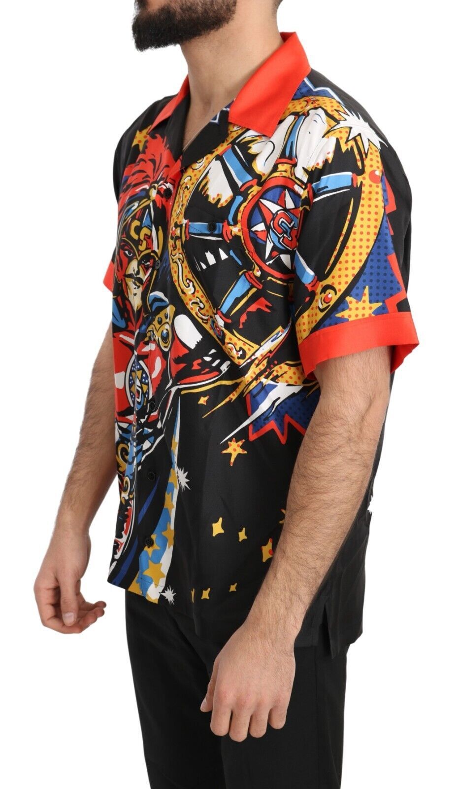 Dolce & Gabbana Multicolor Printed Short Sleeves Casual Shirt | Regal Royce