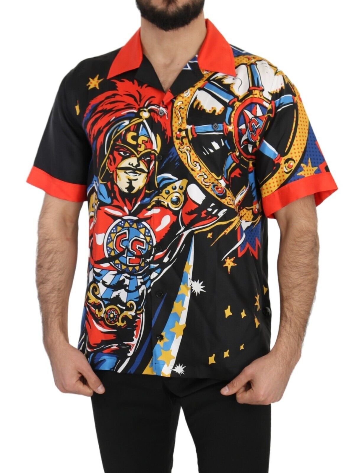 Dolce & Gabbana Multicolor Printed Short Sleeves Casual Shirt | Regal Royce