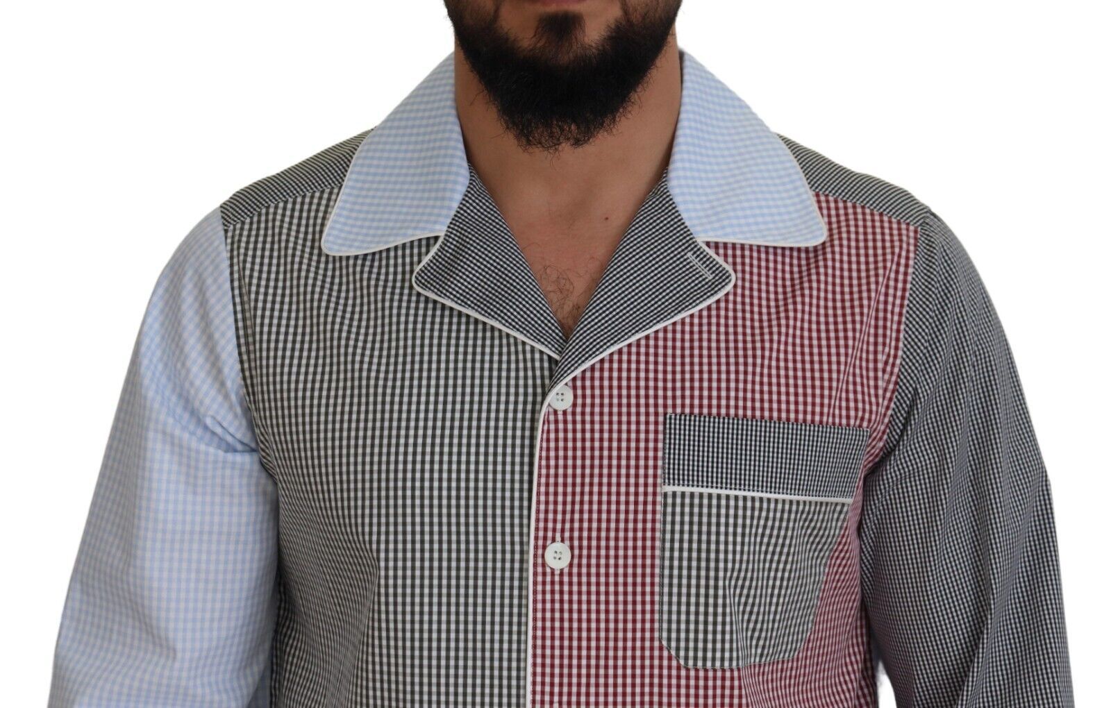 Dolce & Gabbana Multicolor Patchwork Cotton Long Sleeves Shirt | Regal Royce
