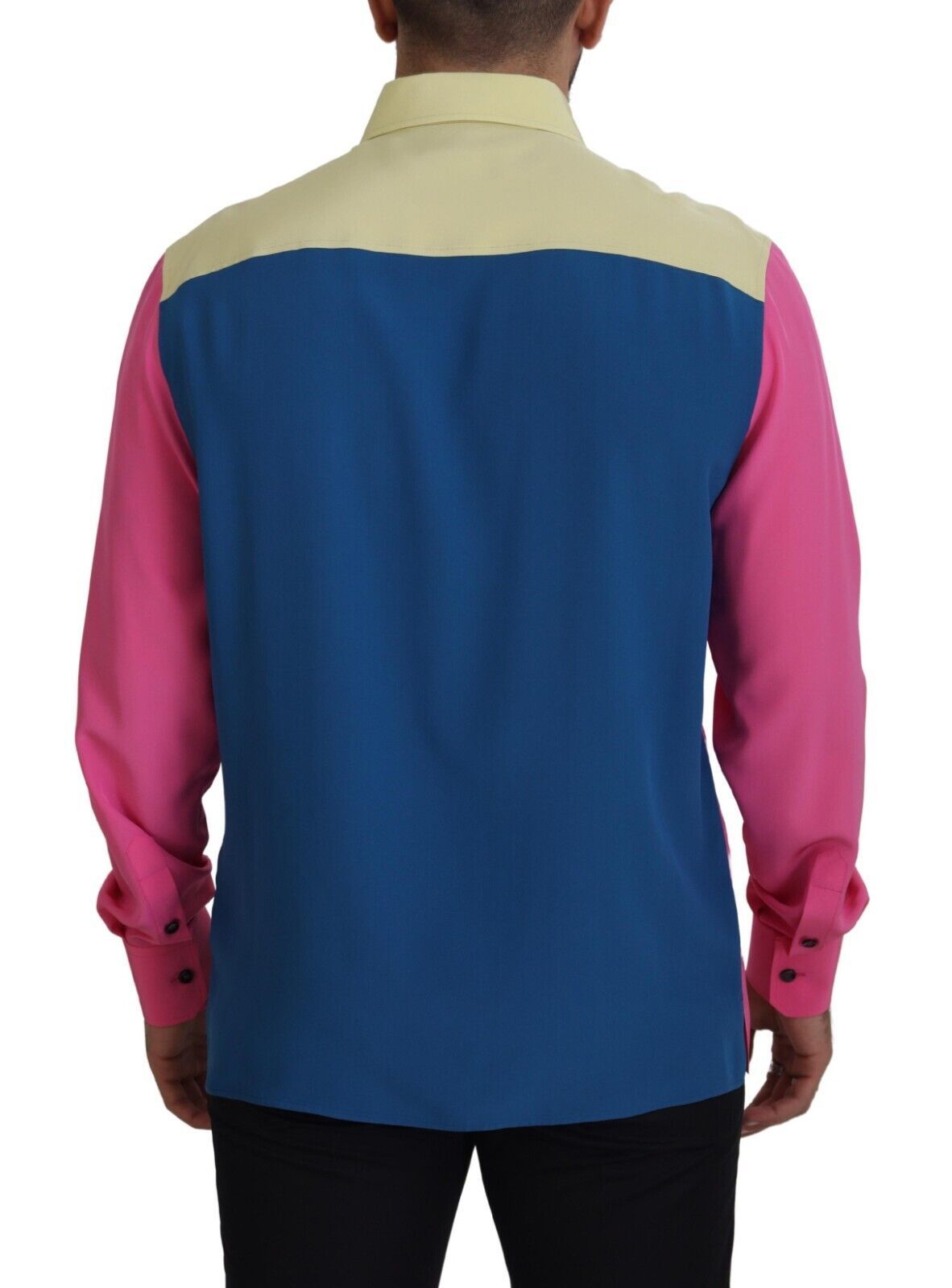 Dolce & Gabbana Multicolor Patchwork Silk Button Down Shirt | Regal Royce