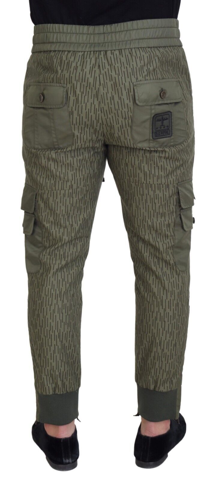 Dolce & Gabbana Green Striped Cargo Zipper Leg Men Trouser Pants | Regal Royce