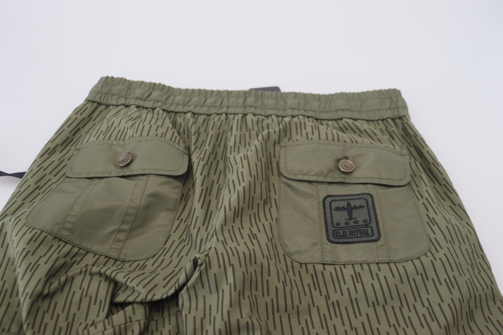 Dolce & Gabbana Green Striped Cargo Zipper Leg Men Trouser Pants | Regal Royce