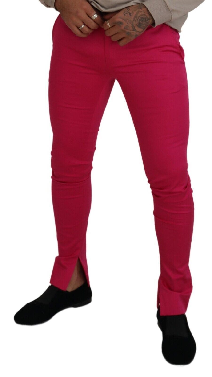 Dolce & Gabbana Pink Zipper Buckle Waist Trousers Pants | Regal Royce