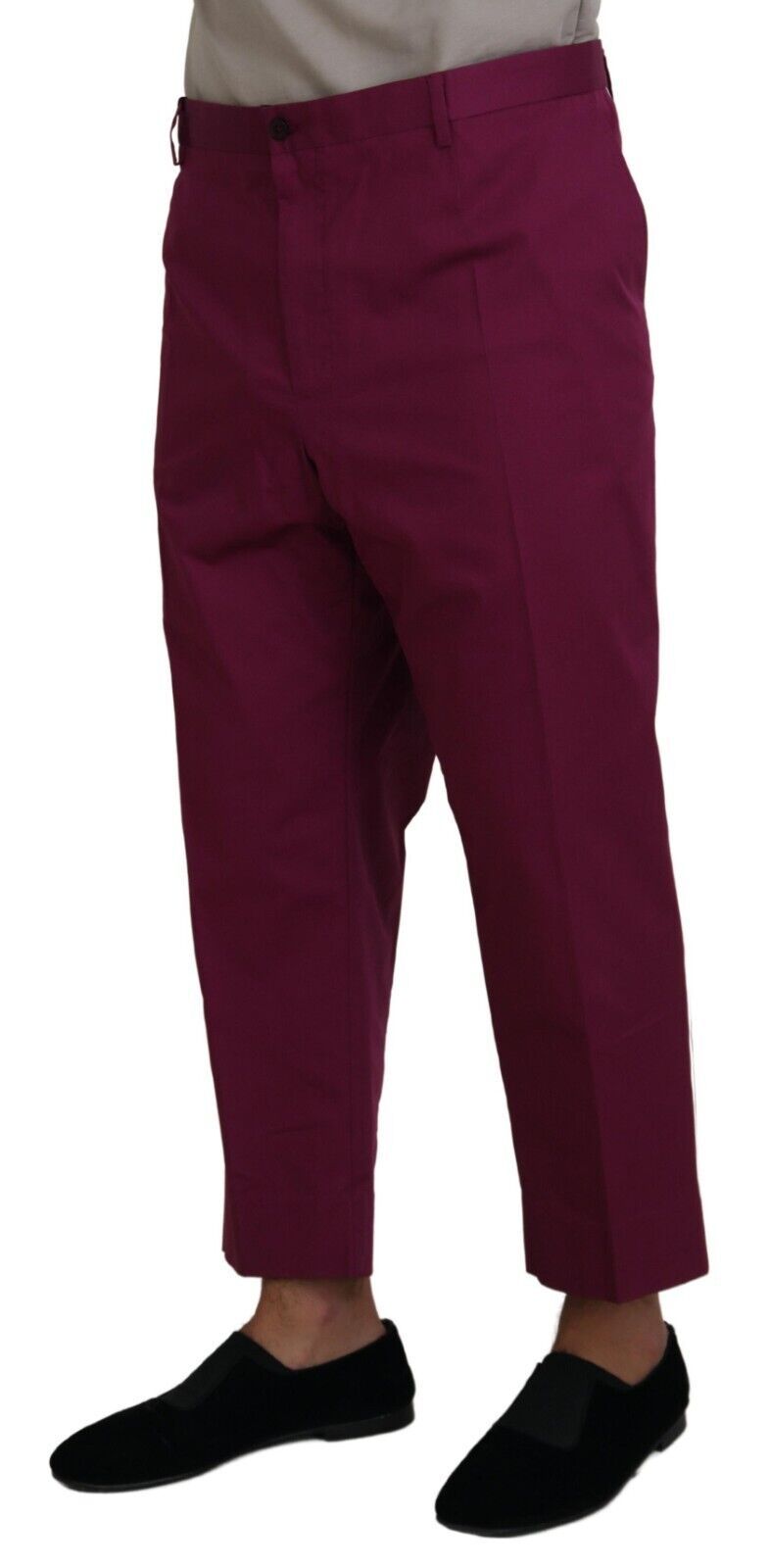 Dolce & Gabbana Magenta Cotton DG Logo Pocket Trouser Pants | Regal Royce