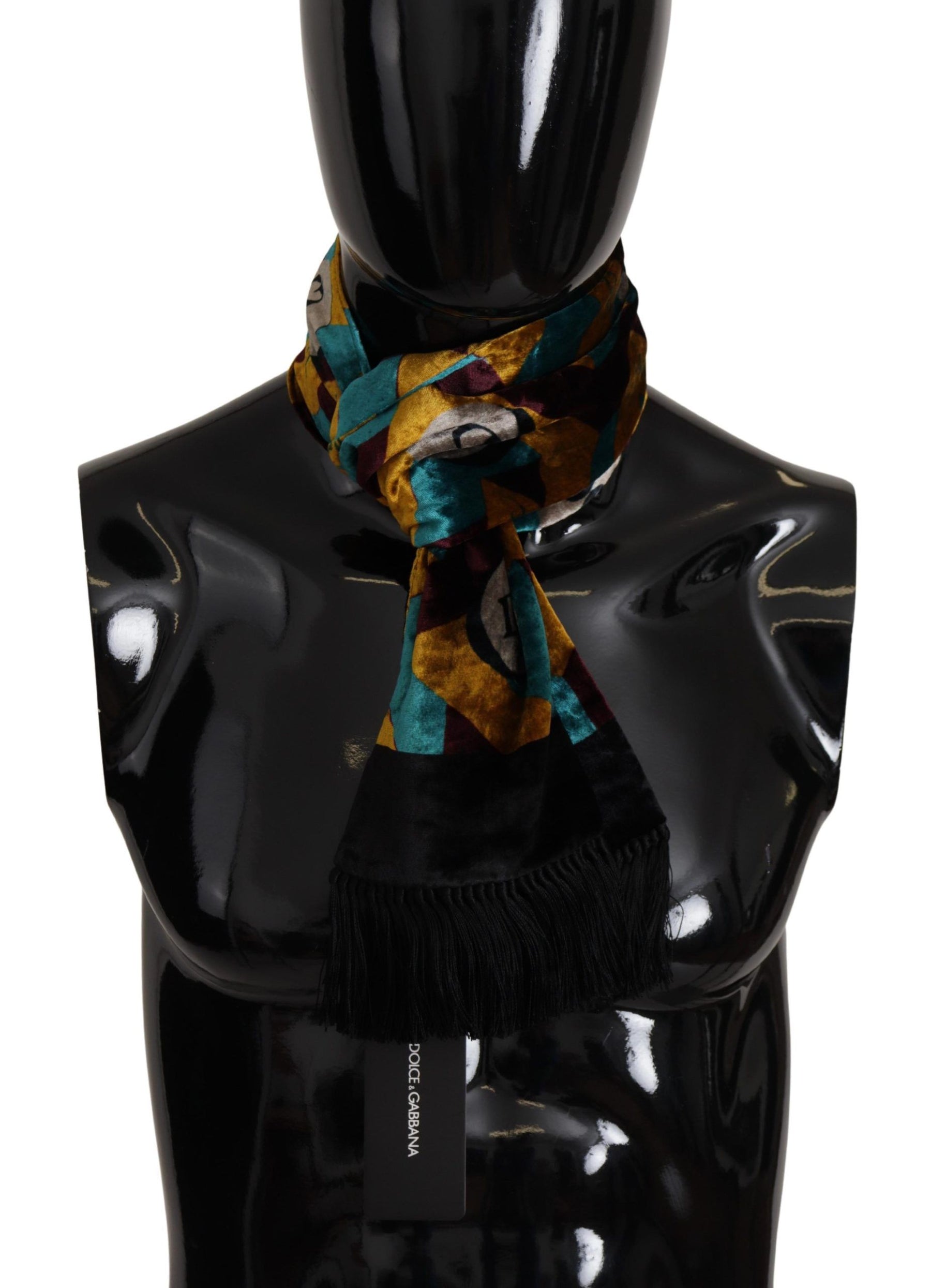 Dolce & Gabbana Multicolor DG Logo Print Shawl Wrap Fringe Scarf | Regal Royce