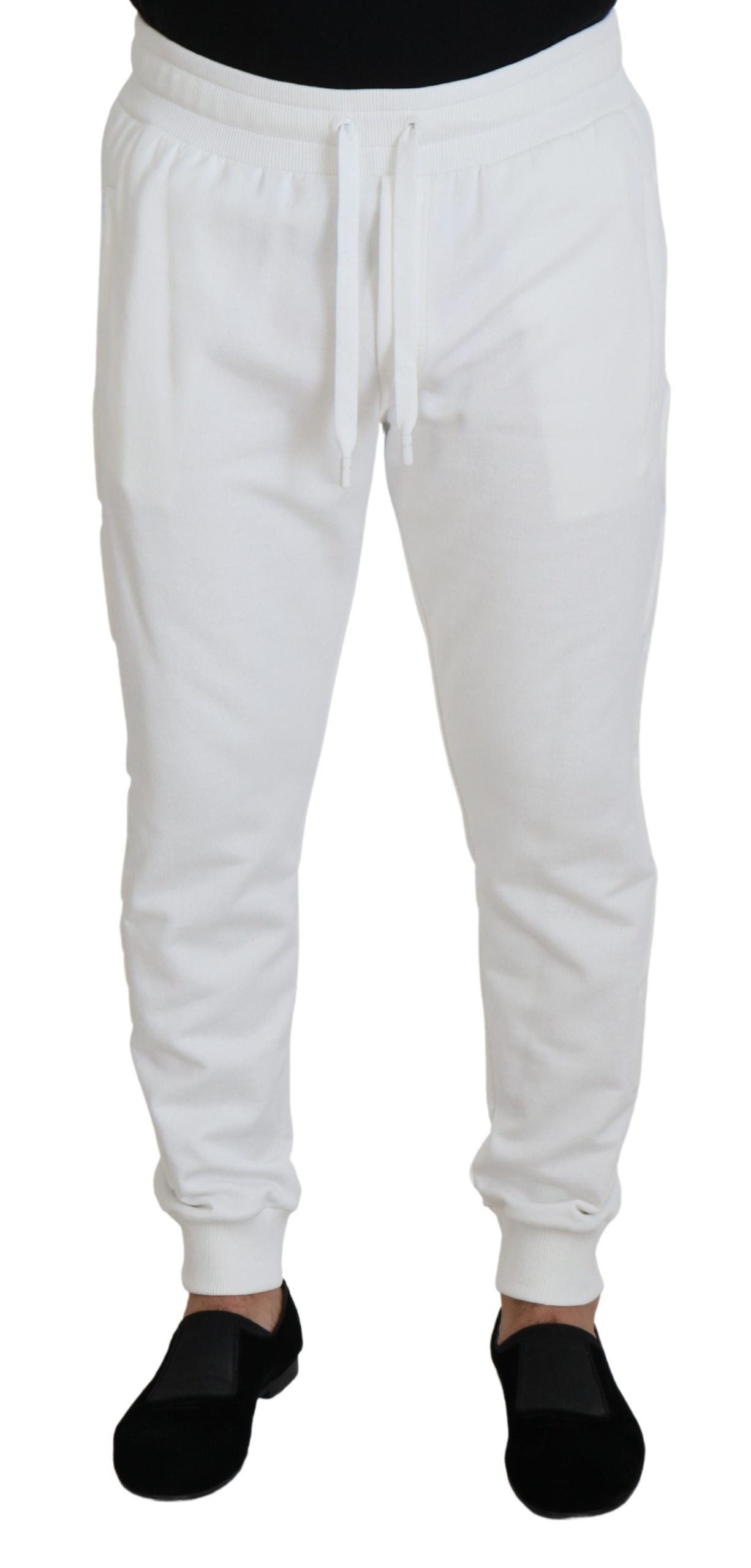 Dolce & Gabbana White Sport Logo Cotton Sweatpants Trousers Pants | Regal Royce
