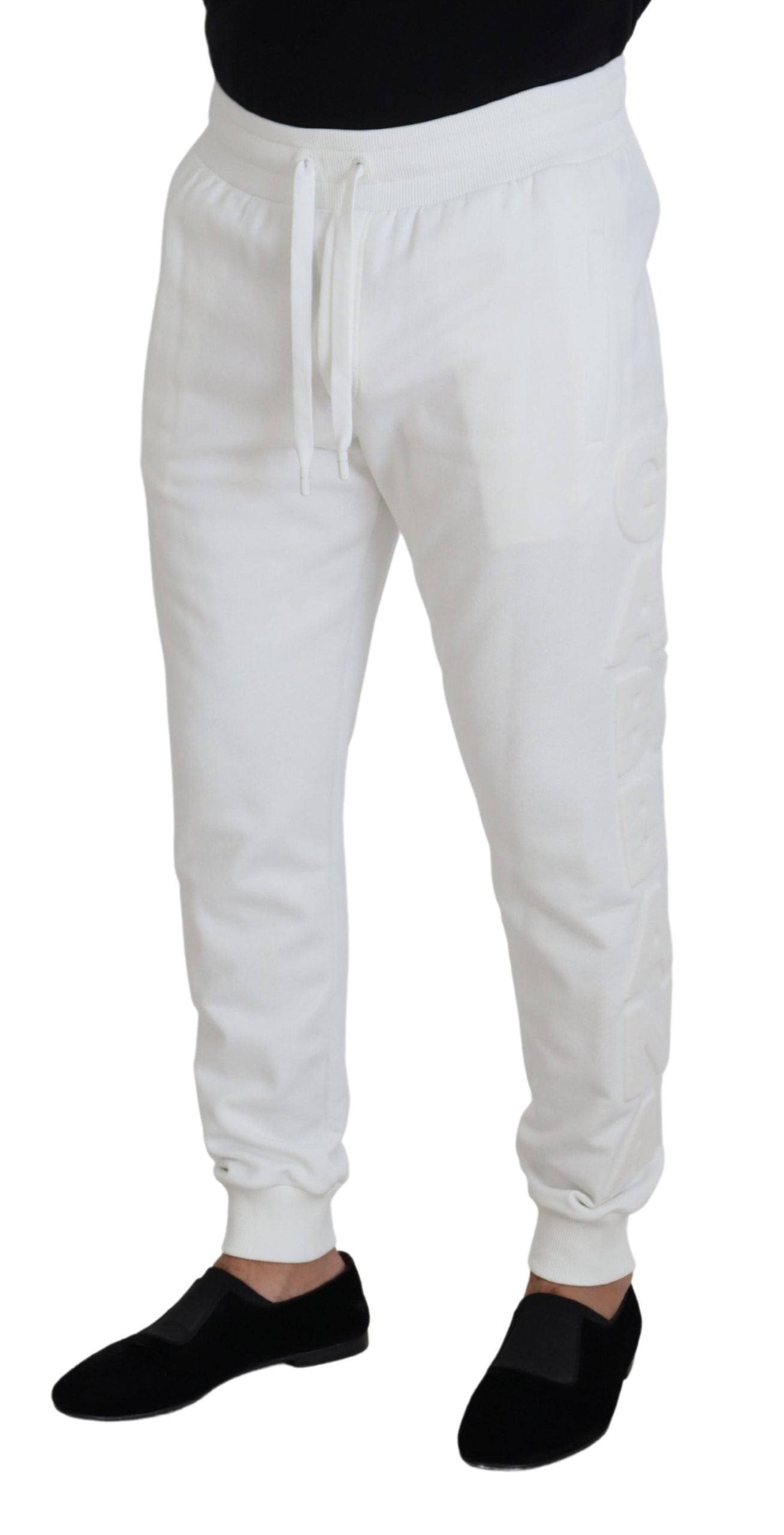 Dolce & Gabbana White Sport Logo Cotton Sweatpants Trousers Pants | Regal Royce