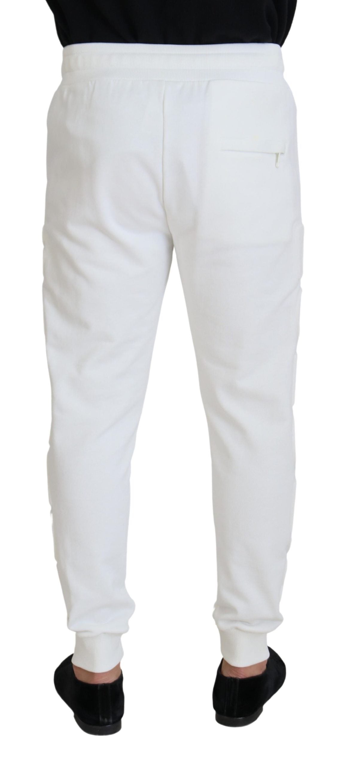Dolce & Gabbana White Sport Logo Cotton Sweatpants Trousers Pants | Regal Royce