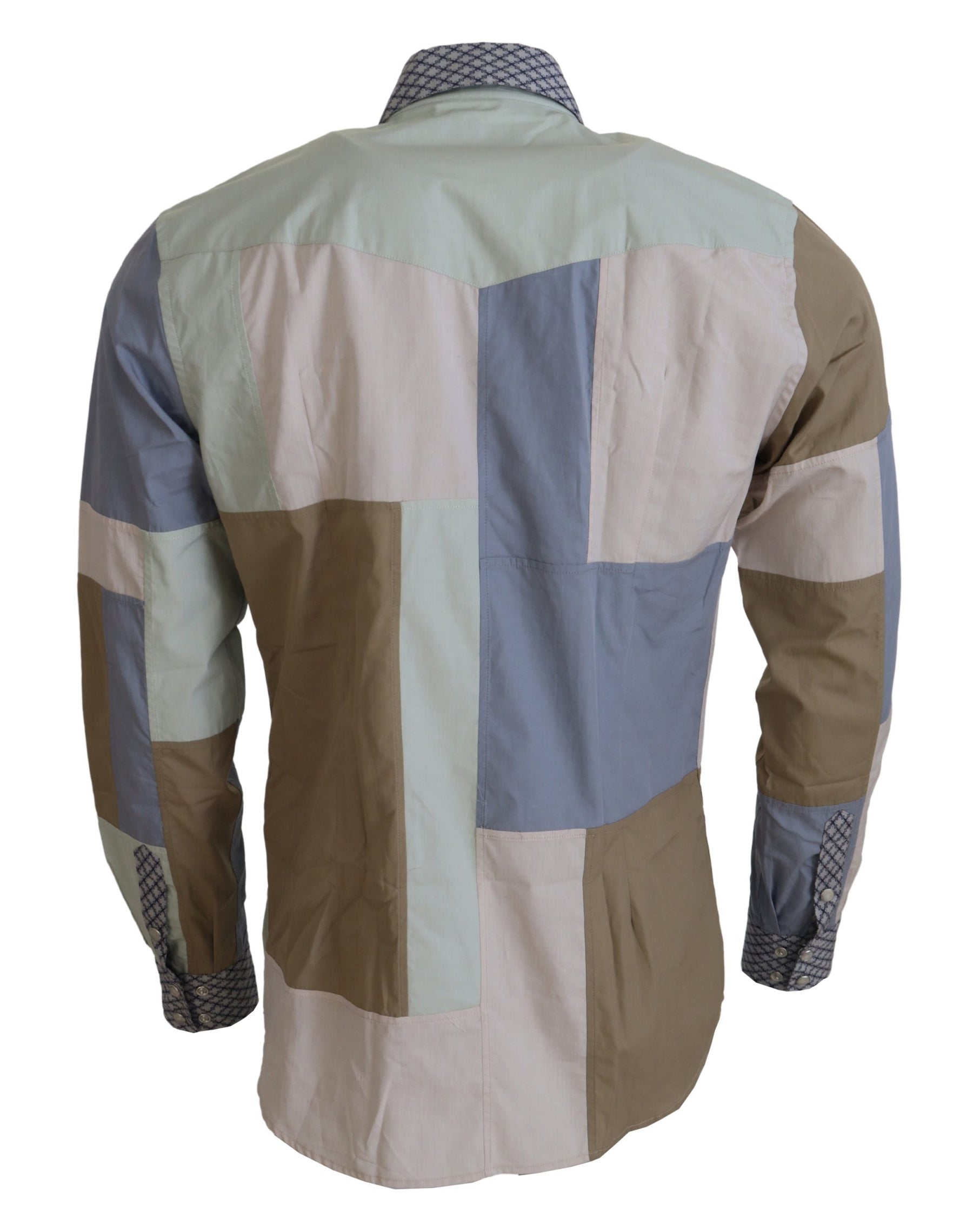 Dolce & Gabbana Multicolor Cotton Patchwork Slim Shirt | Regal Royce