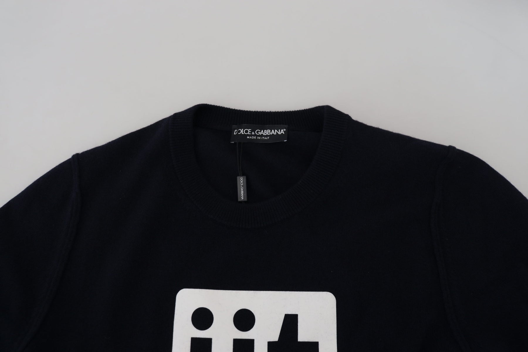 Dolce & Gabbana Blue Cashmere iit Print Pullover Sweater | Regal Royce