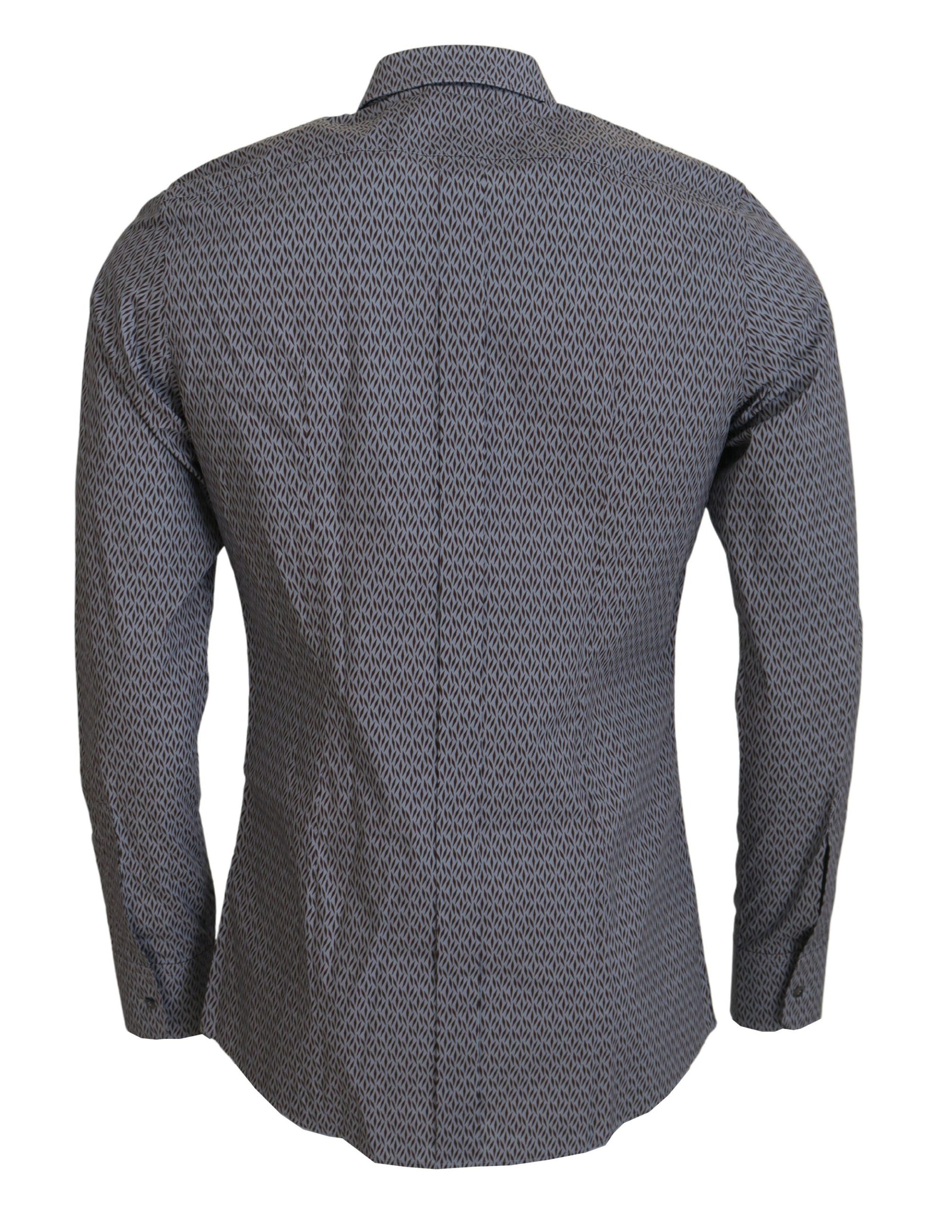 Dolce & Gabbana Gray Brown GOLD Slim Fit Dress Formal Shirt | Regal Royce